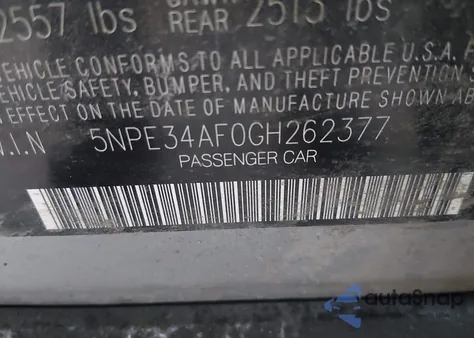 2016 Hyundai Sonata Sport z USA, uszkodzony, nr VIN 5NPE34AF0GH262377